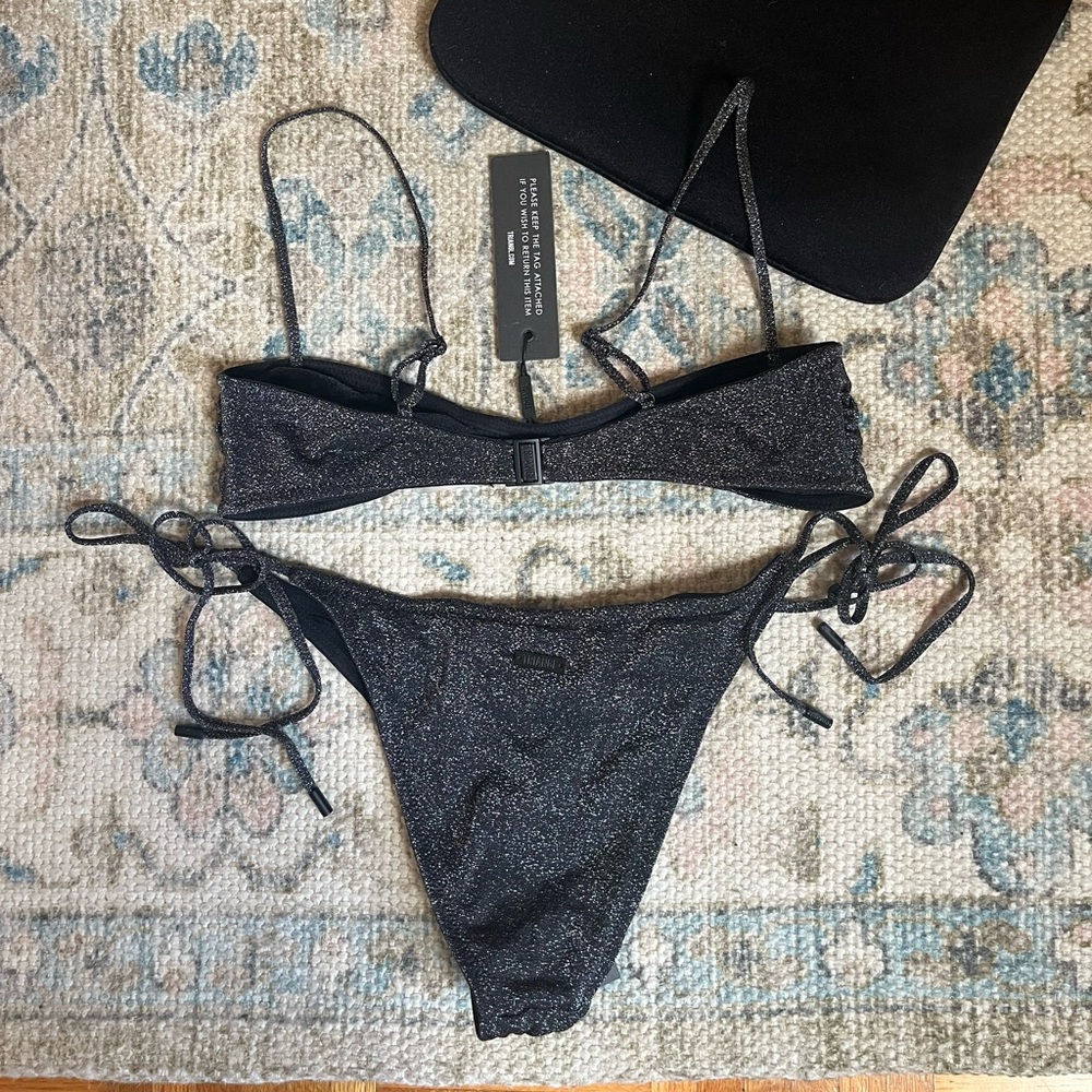 triangl swimwear Black Glitter Bikini Set